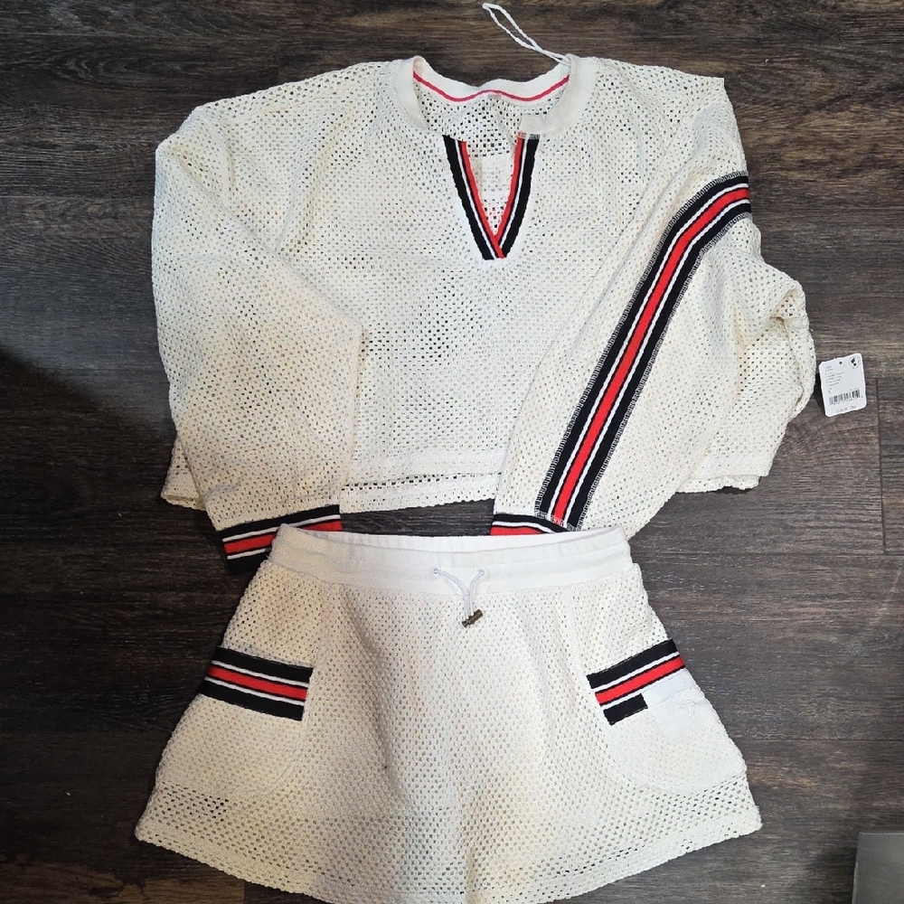 FP Movement by Free People White and Black Athletic Shorts Set